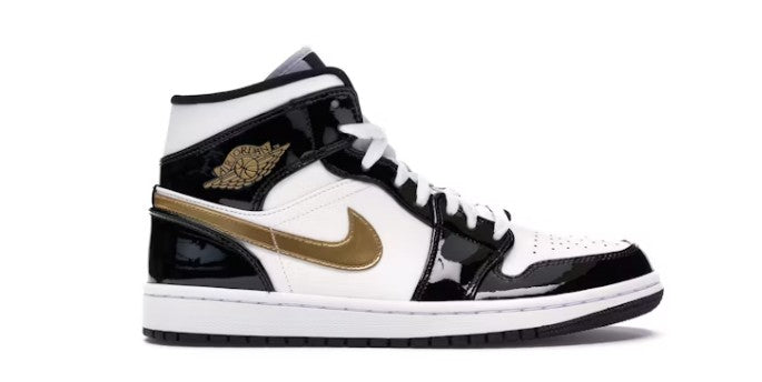 Jordan 1 Mid - Patent Black/Gold