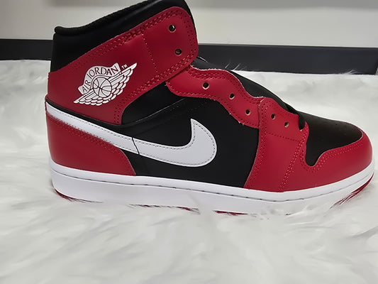 Jordan 1 mid black/gym red